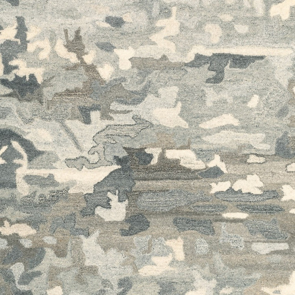4' X 6' Gray Wool Abstract Hand Tufted Area Rug