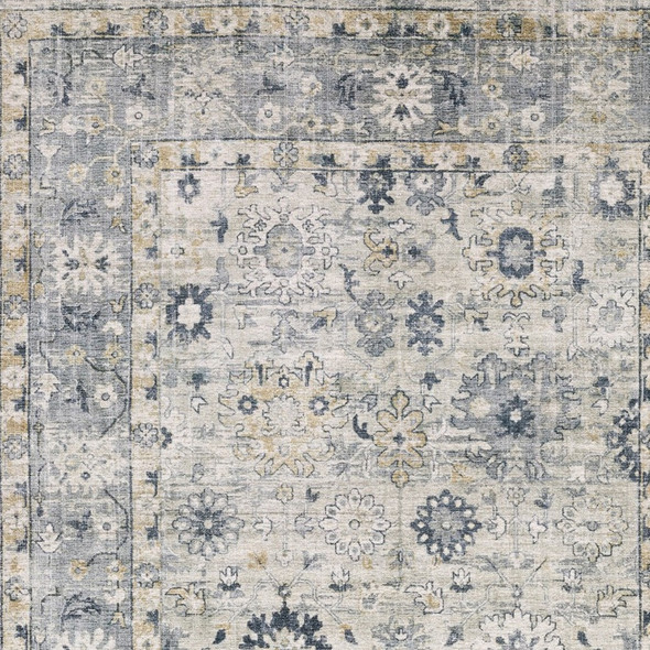 8' X 10' Gray And Blue Oriental Hand Tufted Area Rug