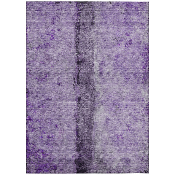 10' X 14' Purple And Lavender Abstract Washable Indoor Outdoor Area Rug