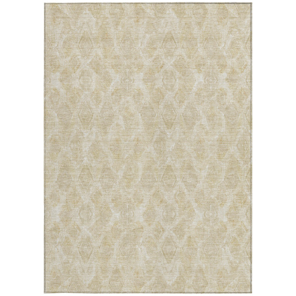 10' X 14' Beige Taupe And Tan Geometric Washable Indoor Outdoor Area Rug
