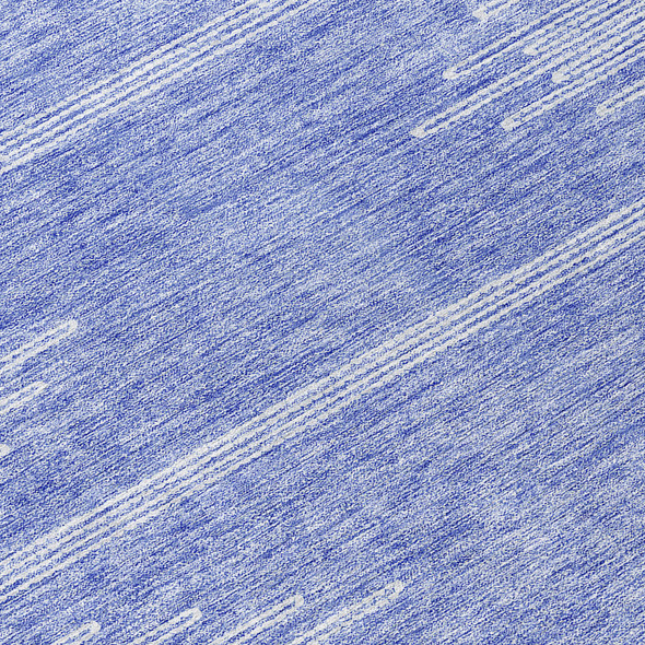 3' X 5' Denim Blue And Ivory Abstract Washable Indoor Outdoor Area Rug