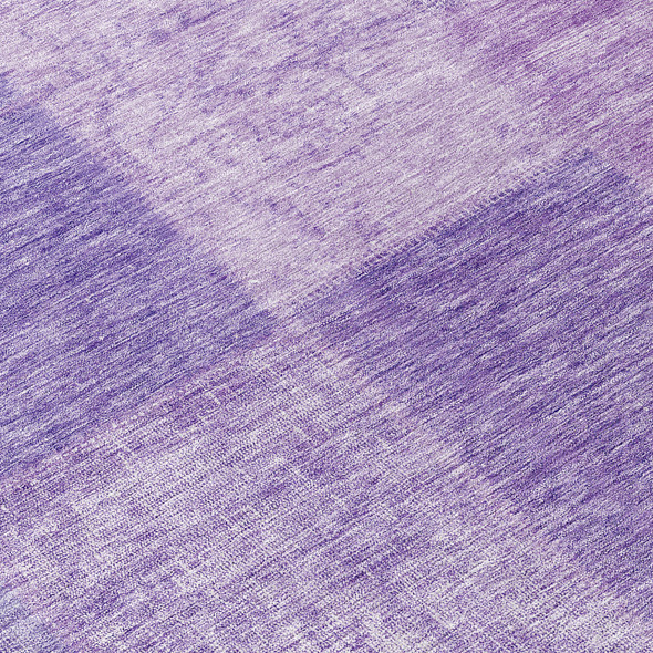 8' X 10' Lavender And Purple Patchwork Washable Indoor Outdoor Area Rug