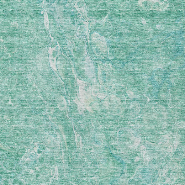 10' X 14' Teal Blue Aqua And Green Abstract Washable Indoor Outdoor Area Rug