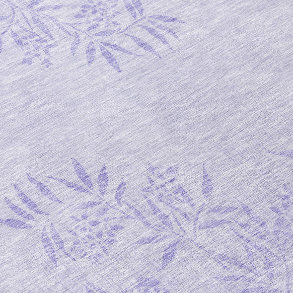 3' X 5' Lilac Purple And Ivory Floral Washable Indoor Outdoor Area Rug