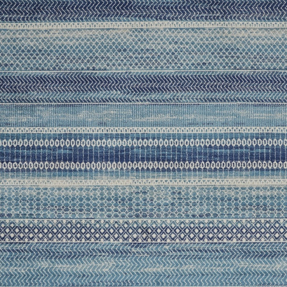8' X 10' Navy Blue And Ivory Southwestern Area Rug