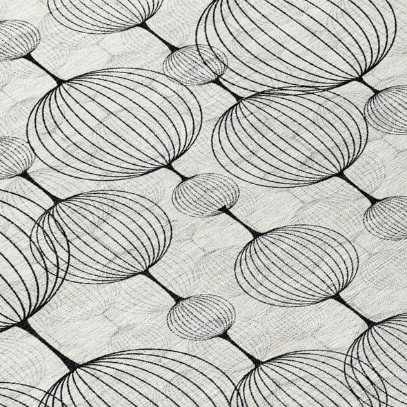 8' X 10' Graphite Gray And Silver Geometric Washable Indoor Outdoor Area Rug