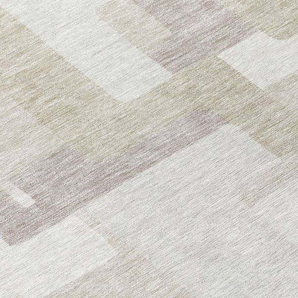 8' X 10' Beige Tan And Taupe Abstract Washable Indoor Outdoor Area Rug