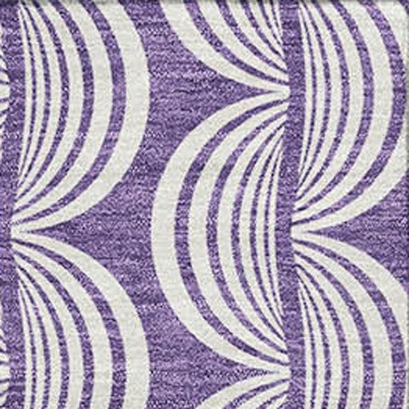 5' X 8' Purple And Ivory Ogee Washable Area Rug With UV Protection