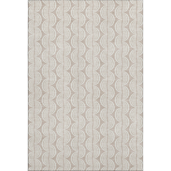 8' X 10' Khaki And Ivory Ogee Washable Area Rug With UV Protection