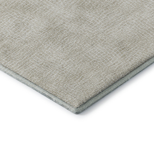8' X 10' Beige And Ivory Geometric Washable Area Rug With UV Protection