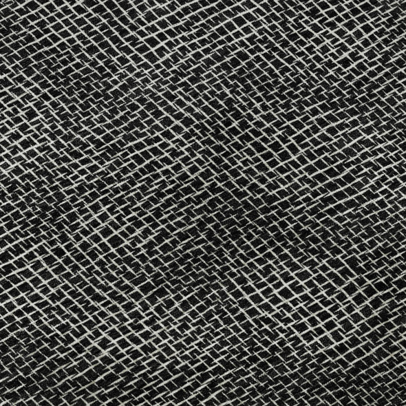 8' X 10' Black And Ivory Geometric Washable Area Rug With UV Protection