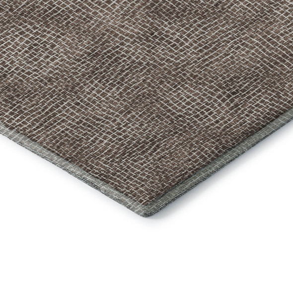 10' X 14' Brown And Beige Geometric Washable Area Rug With UV Protection