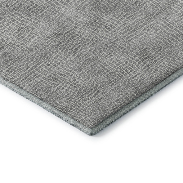 5' X 8' Gray And Ivory Geometric Washable Area Rug With UV Protection
