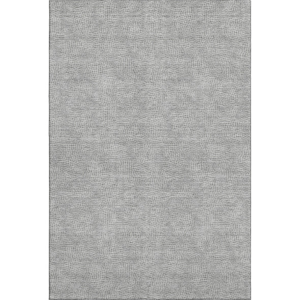 8' X 10' Gray And Ivory Geometric Washable Area Rug With UV Protection