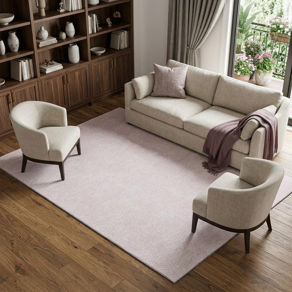 10' X 14' Pink And Ivory Geometric Washable Area Rug With UV Protection