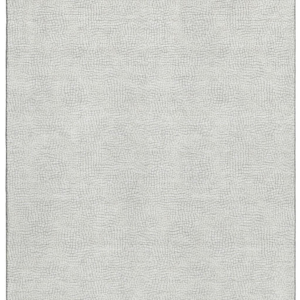 3' X 5' Silver And Ivory Geometric Washable Area Rug With UV Protection