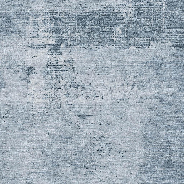 9' X 12' Denim Blue And Ivory Abstract Washable Area Rug With UV Protection
