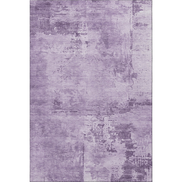 8' X 10' Lavender And Lilac Abstract Washable Area Rug With UV Protection
