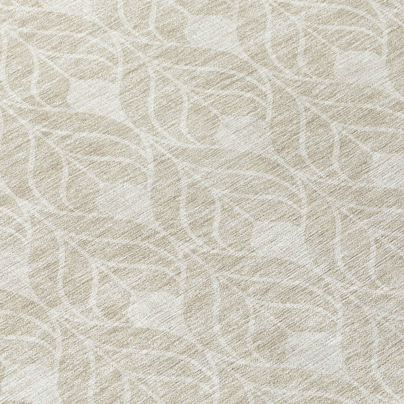 10' X 14' Beige And Ivory Geometric Washable Indoor Outdoor Area Rug