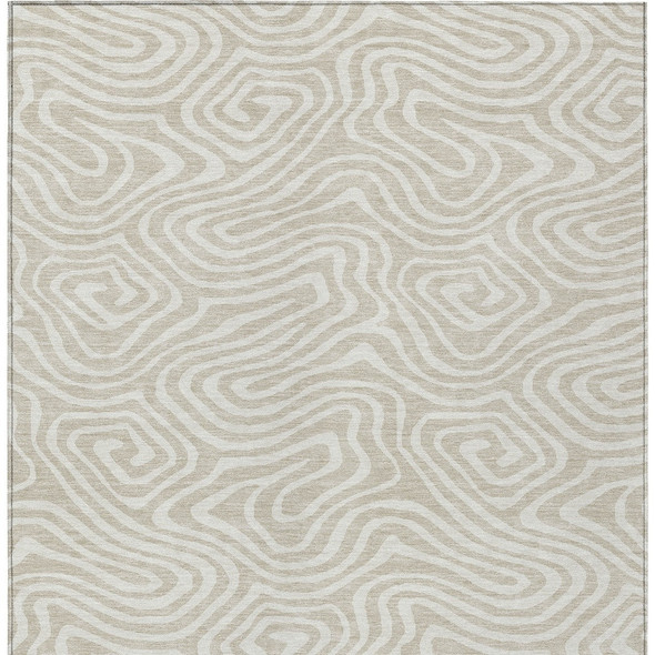 10' X 14' Beige And Linen Abstract Washable Indoor Outdoor Area Rug