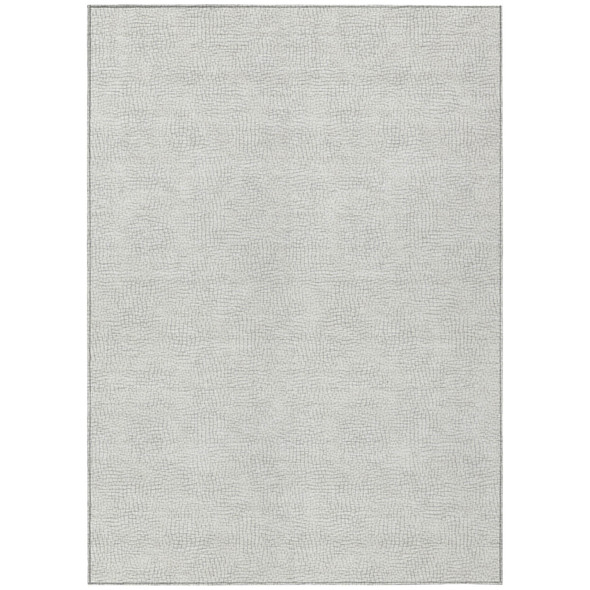 10' X 14' Silver And Gray Geometric Washable Indoor Outdoor Area Rug