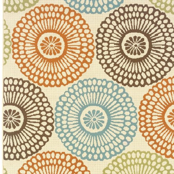 8' X 13' Beige Indoor Outdoor Area Rug