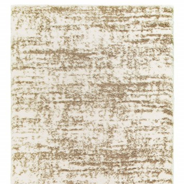 2' X 8' Ivory And Gray Abstract Strokes Runner Rug