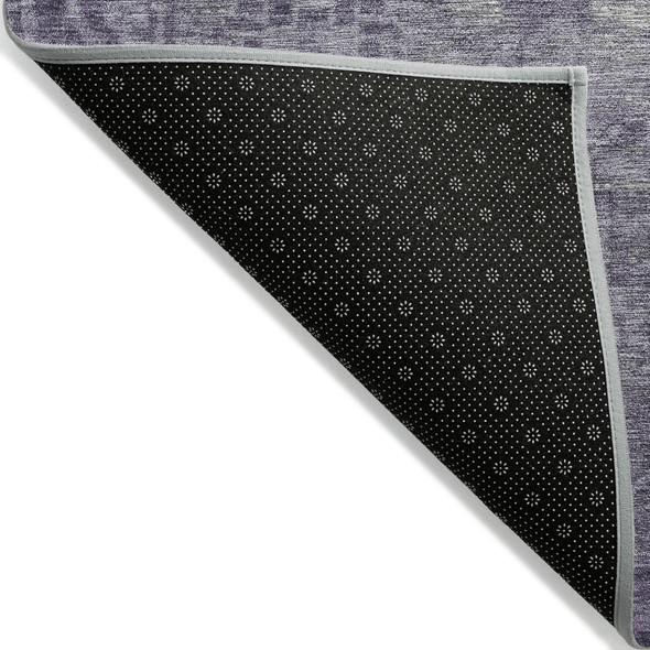 5' X 8' Purple Oriental Washable Indoor Outdoor Area Rug