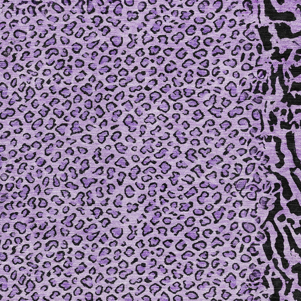 8' X 10' Purple Animal Print Washable Indoor Outdoor Area Rug