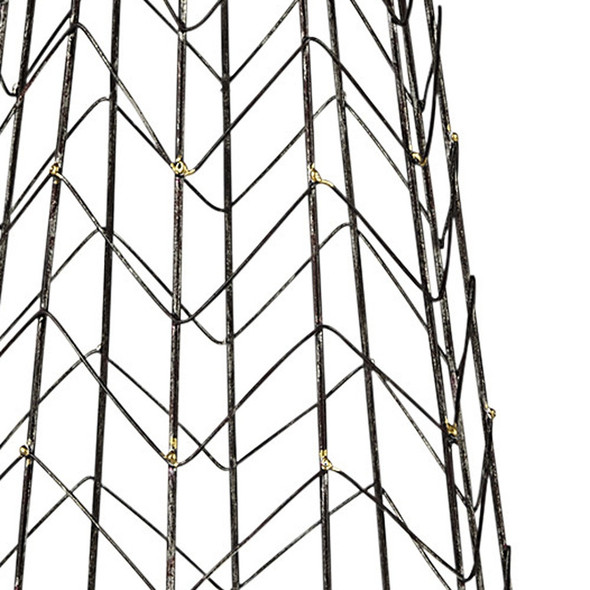 24" Gold Distressed Lattice Metal Tabletop Hurricane Candle Holder