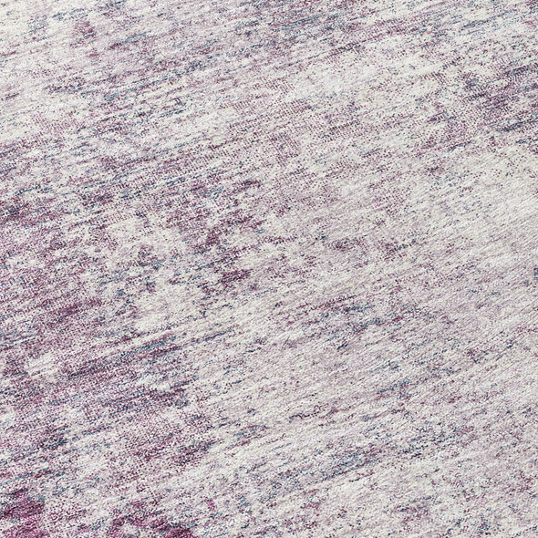 3' X 5' Plum And Ivory Abstract Washable Indoor Outdoor Area Rug