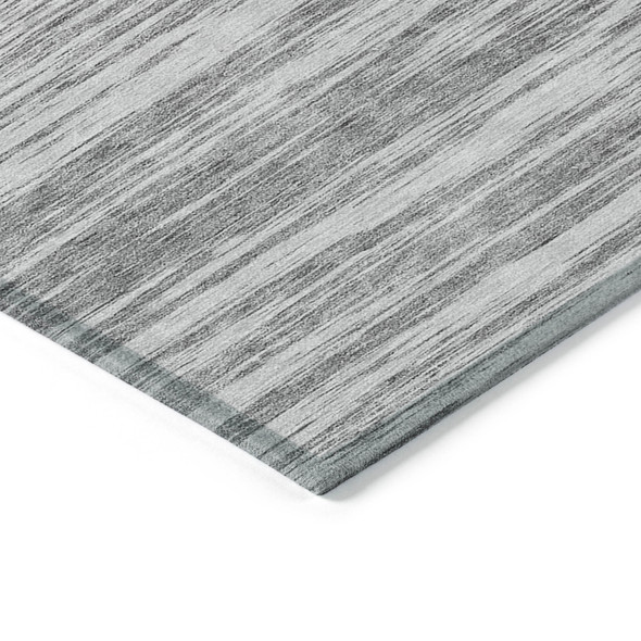 10' X 14' Gray And Ivory Abstract Washable Indoor Outdoor Area Rug