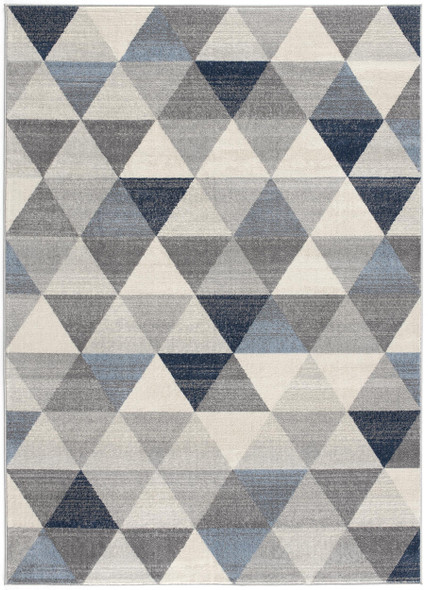 4' X 6' Navy Blue Geometric Diamond Area Rug