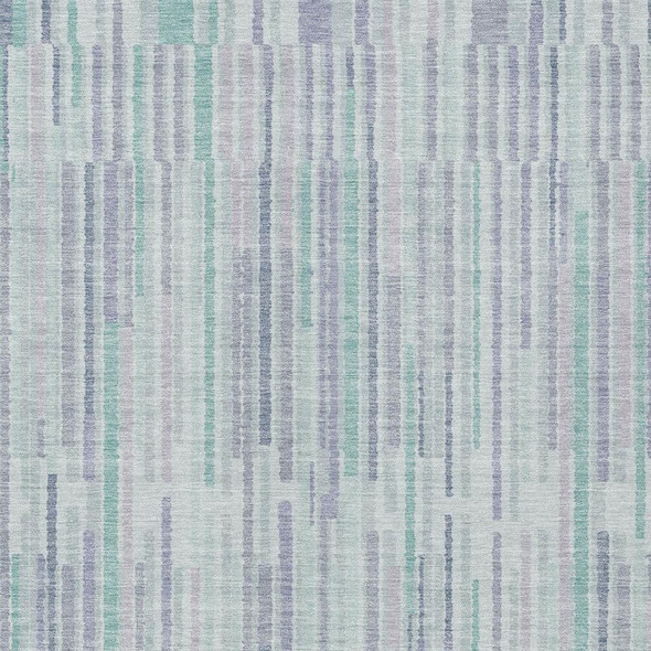 10' X 14' Mint Green And Ivory Striped Washable Indoor Outdoor Area Rug