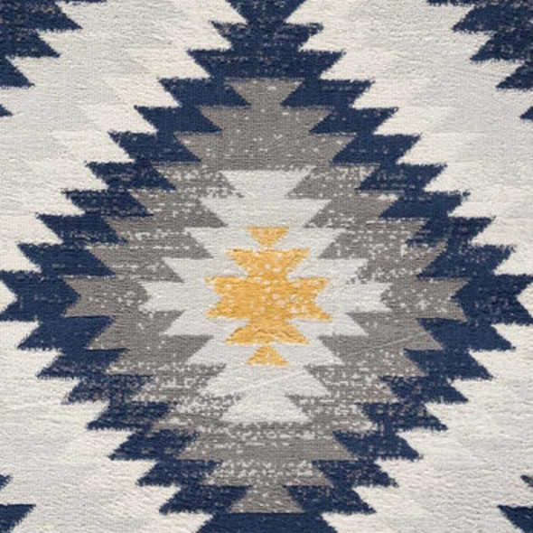 8' Blue Ikat Kilim Runner Rug