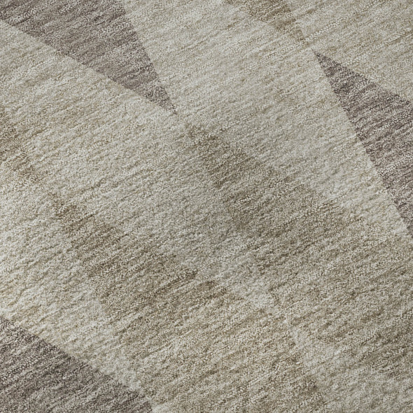 3' X 5' Beige And Gray Geometric Washable Area Rug With UV Protection