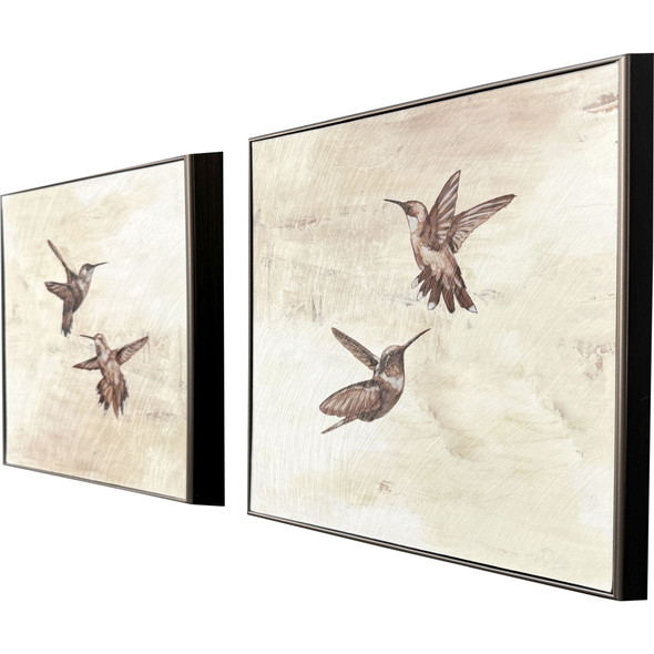 Set Of Two Neutral Flight Brown Framed Wall Art