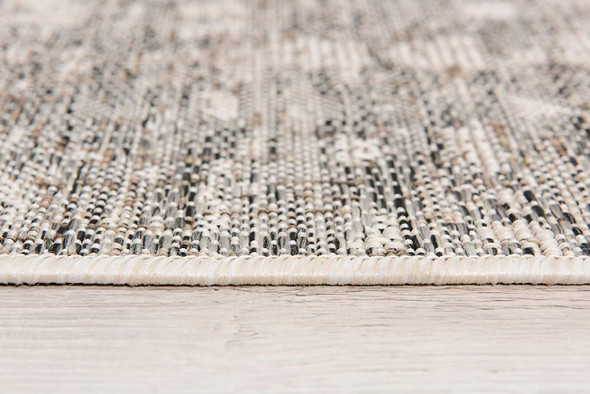 8' Ivory Abstract Power Loom Runner Rug