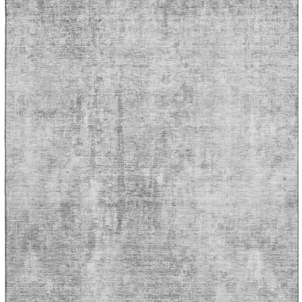 3' X 5' Gray And Ivory Abstract Washable Area Rug With UV Protection