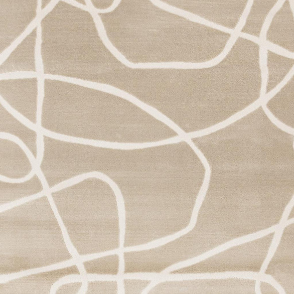 8' X 11' Cream And Tan Abstract Area Rug