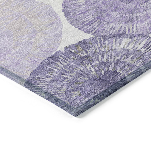 8' X 10' Plum Ivory And Khaki Abstract Washable Indoor Outdoor Area Rug
