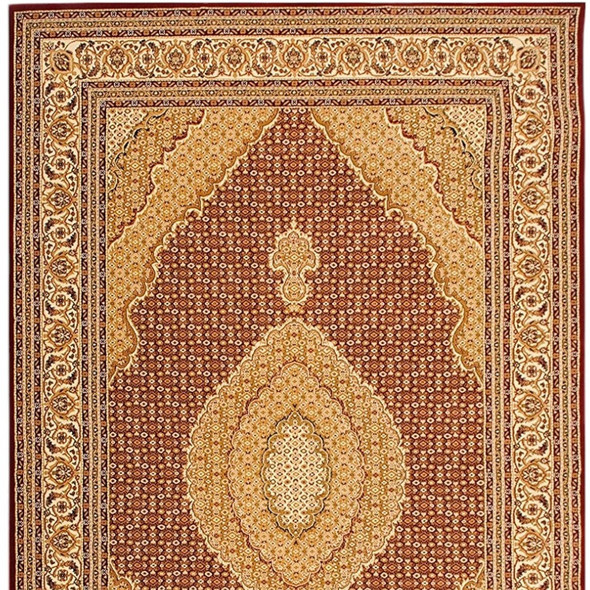 13' Red And Beige Oriental Runner Rug