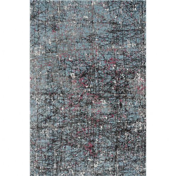8' X 10' Blue Chaotic Strokes Area Rug