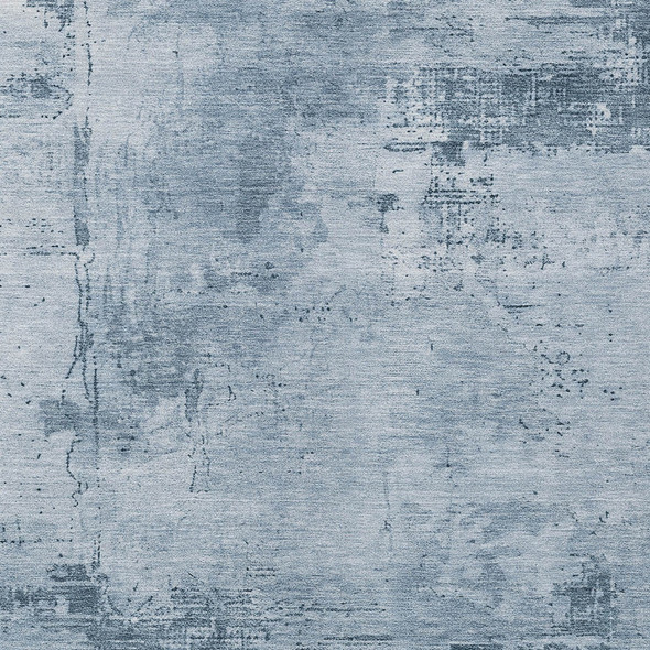 5' X 8' Denim Blue And Silver Abstract Washable Indoor Outdoor Area Rug