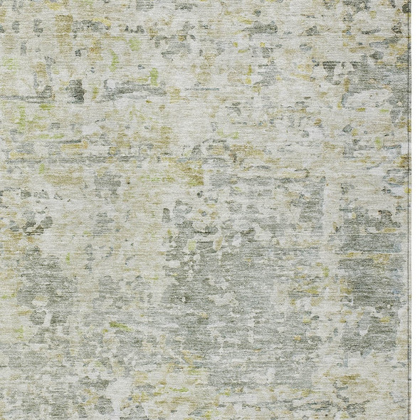 10' X 14' Sage Charcoal And Ivory Abstract Washable Indoor Outdoor Area Rug