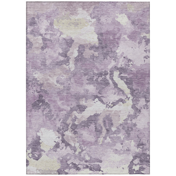 10' X 14' Lavender And Lilac Abstract Washable Indoor Outdoor Area Rug