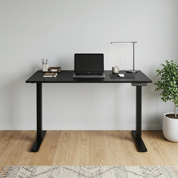 48" Adjustable Black Stainless Steel Computer Desk