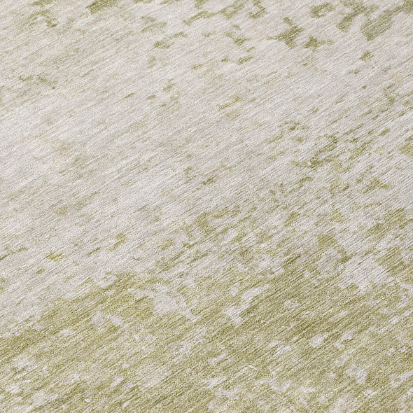 8' Beige And Ivory Round Abstract Washable Indoor Outdoor Area Rug