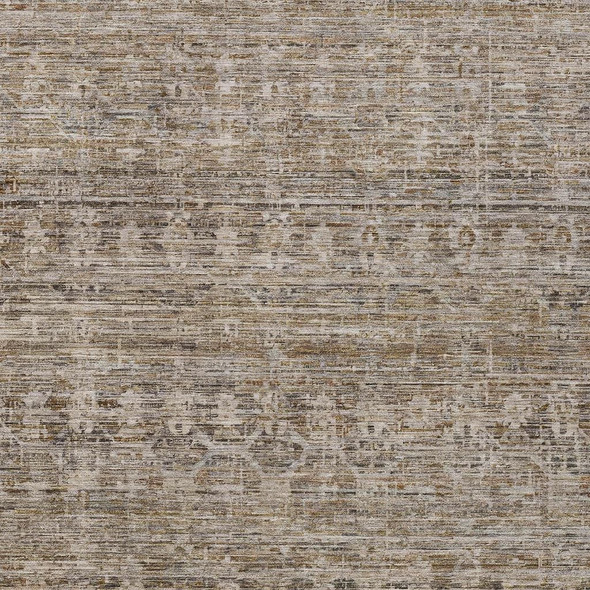3' X 5' Brown And Beige Striped Washable Indoor Outdoor Area Rug