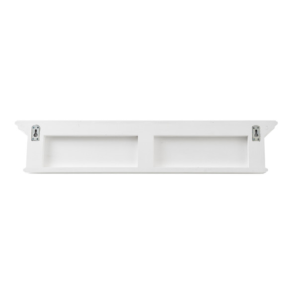 Classic White Wood Wide Six Hook Coat Rack